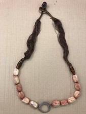 COLLANA FILI MARRONI PERLINE IN CERAMICA E VETRO  BIGIOTTERIA CIRCONF. CM 100