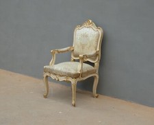 Poltrona singola intagliata, laccata e lumeggiata oro, fine '800!