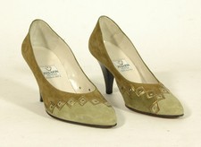 Scarpe donna decoltè pelle scamosciata Fogarin Venezia costume barocco N°35-Q2