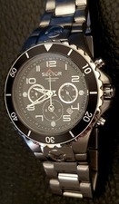 Orologio Sector 175 Man Chronograph Acciaio Quadrante Nero WR 50m Cassa 42mm