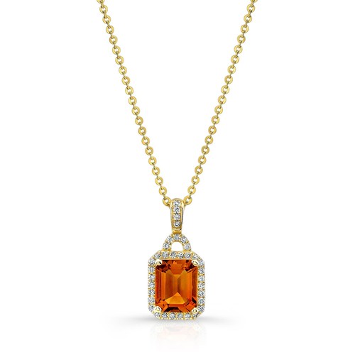 Collana charm octagon citrino - charm,