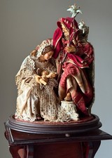 Natività Stile ‘700 Napoletano Presepe Arte presepiale in campana di vetro