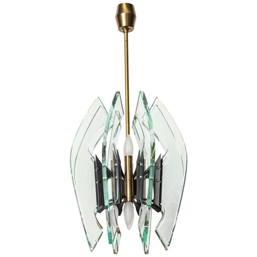 Cut glass and brass fontana - and,