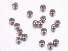 50pz schiaccini in accaio inox colore argento scuro 2mm nickel free bijoux
