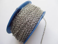 1mt di CATENA in acciaio inox 5x4mm  colore argento scuro bijoux