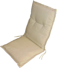 | Cuscino per Schienale Basso Con Volant, 90X48X5 Cm, Ecru, Cuscino per Sedie E 