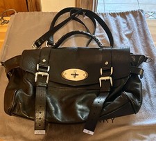 Borsa a mano Mulberry Alexa in pelle di bufalo nera 5371011 36 x 27 x 13 cm quasi perfetta