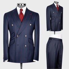 Tuta uomo blu navy a righe