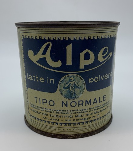 Scatola latta alpe latte in - in,