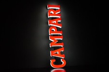 Lampada Insegna Luminosa USB LED Targa Lightbox scritta CAMPARI RED WHITE LOGO
