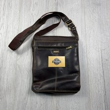Visconti Borsa Messenger Vintage Pelle Marrone | Chiusura Patta con Fibbie