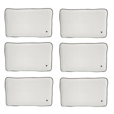 Set Di 6 Piatti Servizio HEART Rettangolari 22x13cm Bastion Collections