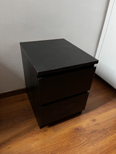 IKEA MALM Cassettiera con 2 cassetti, nero, 40x55 cm, usata