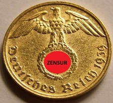 MONETA IMPERO TEDESCO - PLACCATA ORO 24 CARATI - SECONDA GUERRA MONDIALE / AQUILA - RARA