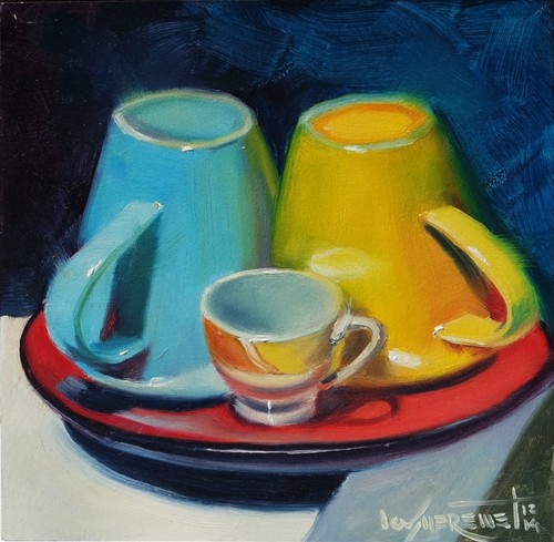 Tazze pittura olio natura