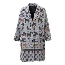 Desigual Cappotto Donna Autunno-Inverno, Grigio con Stampa Animalier Art Design