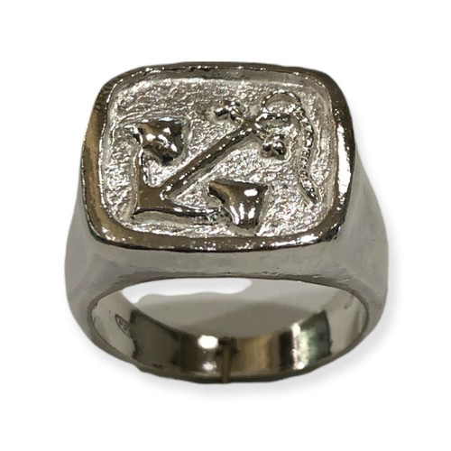 Anello sigillo con ancora - con,