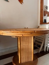 tavolo tondo ratten chiaro