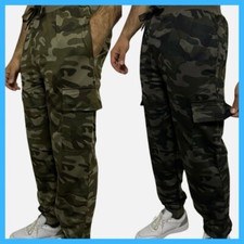 Pantaloni militari mimetici uomo con tasconi da caccia cargo tasche softair M L