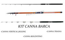 kit 3 canne barca canna