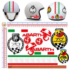 Adesivi casco abarth anniversario sticker helmet scorpion italian flag 10 pz.