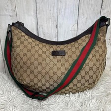 Borsa a tracolla Gucci Sherry Line Gg Canvas mezza luna