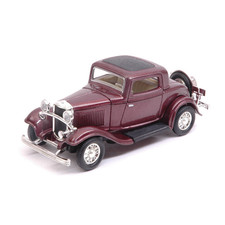 FORD 3-WINDOW COUPE' 1932 BURGUNDY 1:43 Lucky Die Cast Auto d'Epoca Modellino Nu