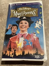 Mary Poppins VHS Walt Disney Masterpiece Collection Clamshell Case **TESTED**