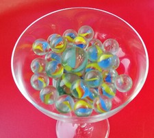 SET 42 COLORED GLASS MARBLES