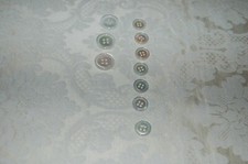 Set di bottoni giacca uomo (d), Bianchi, Madreperla,  anni '80, vintage, 3+6