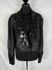 VINTAGE '70 Giacca Camicia Bolero Donna Elegante Paiette Woman Jacket Sz.M - 44