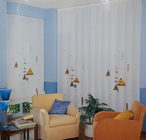 Tenda misto lino ricamata - , 5
