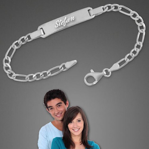 Bracciale inciso figaro per - bracciale,