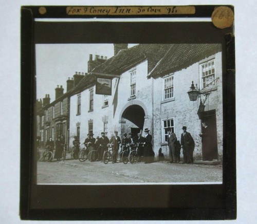 Magic lantern slide - lantern, cyclists