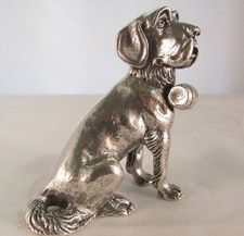 Miniature silver dog figurine
