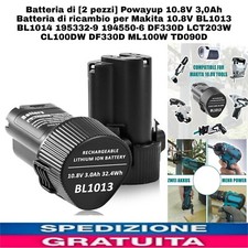 2pz BL1013 3.0Ah Batteria Di Ricambio x Attrezzi Makita 10.8V Batteria Al Litio 