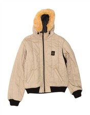 REFRIGIWEAR Giacca Bomber Donna Cruz con Cappuccio UK 14 Large Beige Colourblock BV01