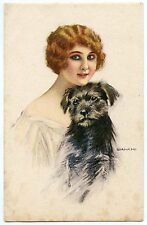 ILLUSTRATEUR BIANCHI. JOLIE LADY. CHIEN. DOG