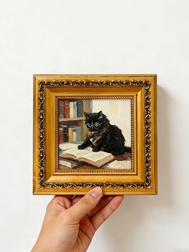 Libro lettura gatto - , nero