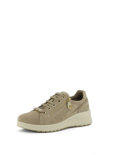 Sneakers stringate donna beige