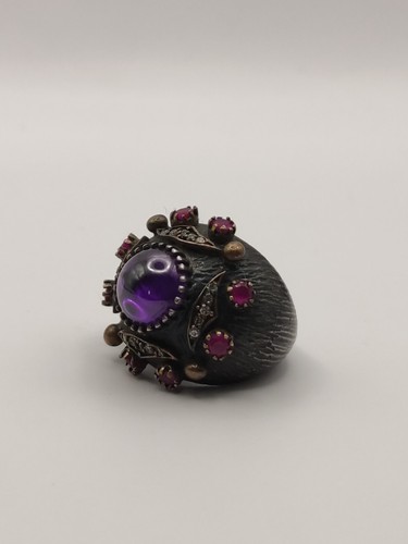 Anello 925 con ametista - 925, tonda