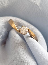 ANELLO IN ORO GIALLO CON DIAMANTE SOLITARIO TAGLIO BRILLANTE