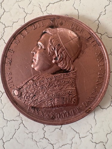 Medaglia 1850 ritorno papa pio - papa,