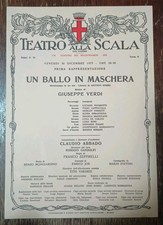 Locandina Teatro Alla Scala 30 Dicembre 1977