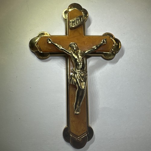 Crocifisso vintage ottone - crocifisso,
