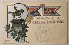 CARTOLINA MILITARE - 4° REGGIMENTO GENOVA CAVALLERIA - DRAGONI DI S. M. 1903