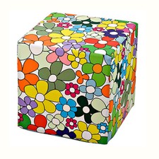 Seduta pouf Cubolibre Flowers sgabello tavolino poggiapiedi ecopelle Creativando