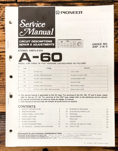 Pioneer amplificatore - a-60,