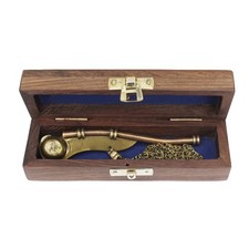 Pipa Fischietto Nostromo IN Ottone IN Look-Antico 15 X 4 CM Braun