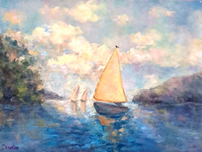 Dipinto Olio Barche a Vela